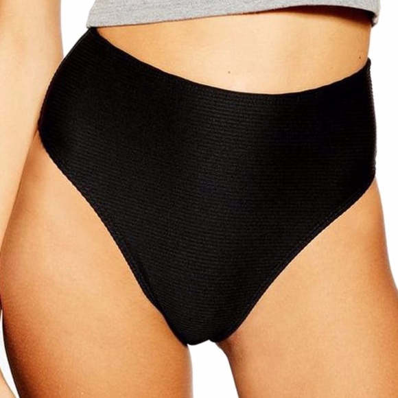 TopShop High Waisted Ribbed Bikini Bottoms bnwt - Picture 2 of 2